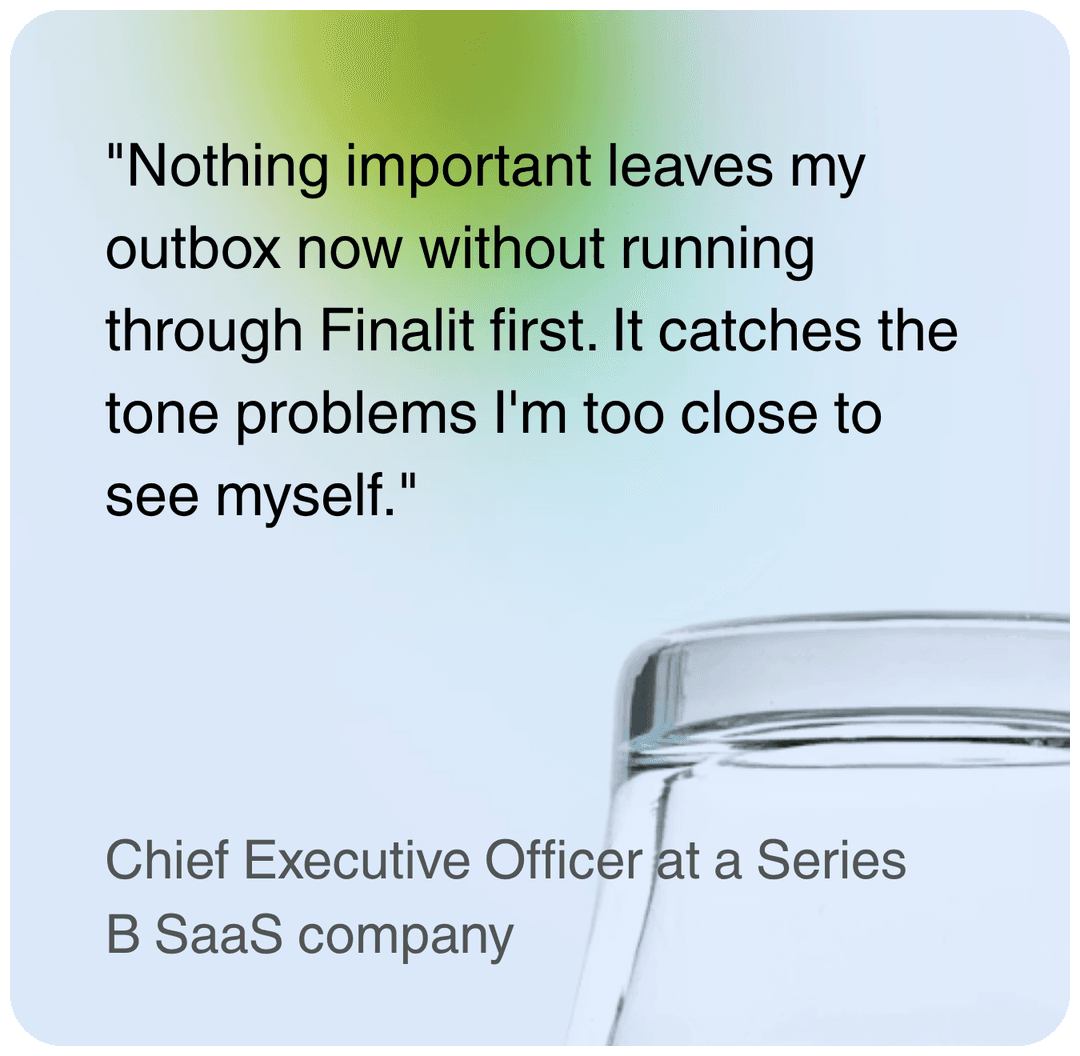 Finalit testimonial from a CEO